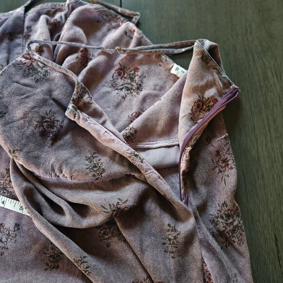 Lucky Brand Floral Print Button Down Slip Dress Women's Size XL Purple Babydoll - Picture 7 of 8